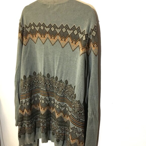 Peruvian Connection Open Front Cardigan Sweater Aztec (T5) - Picture 8 of 16